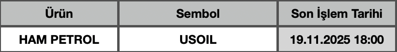 CFD Vade Sonu: USOIL Vade Bitimi | 17.11.2025